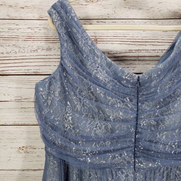 Dessy Collection Vivian Diamond Women's Tulle Lace Off Shoulder Dress Size 26 - Picture 13 of 14